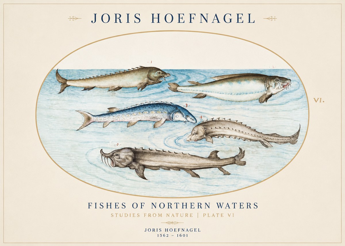 Joris Hoefnagel Fishes of Northern Waters No1 - Póster