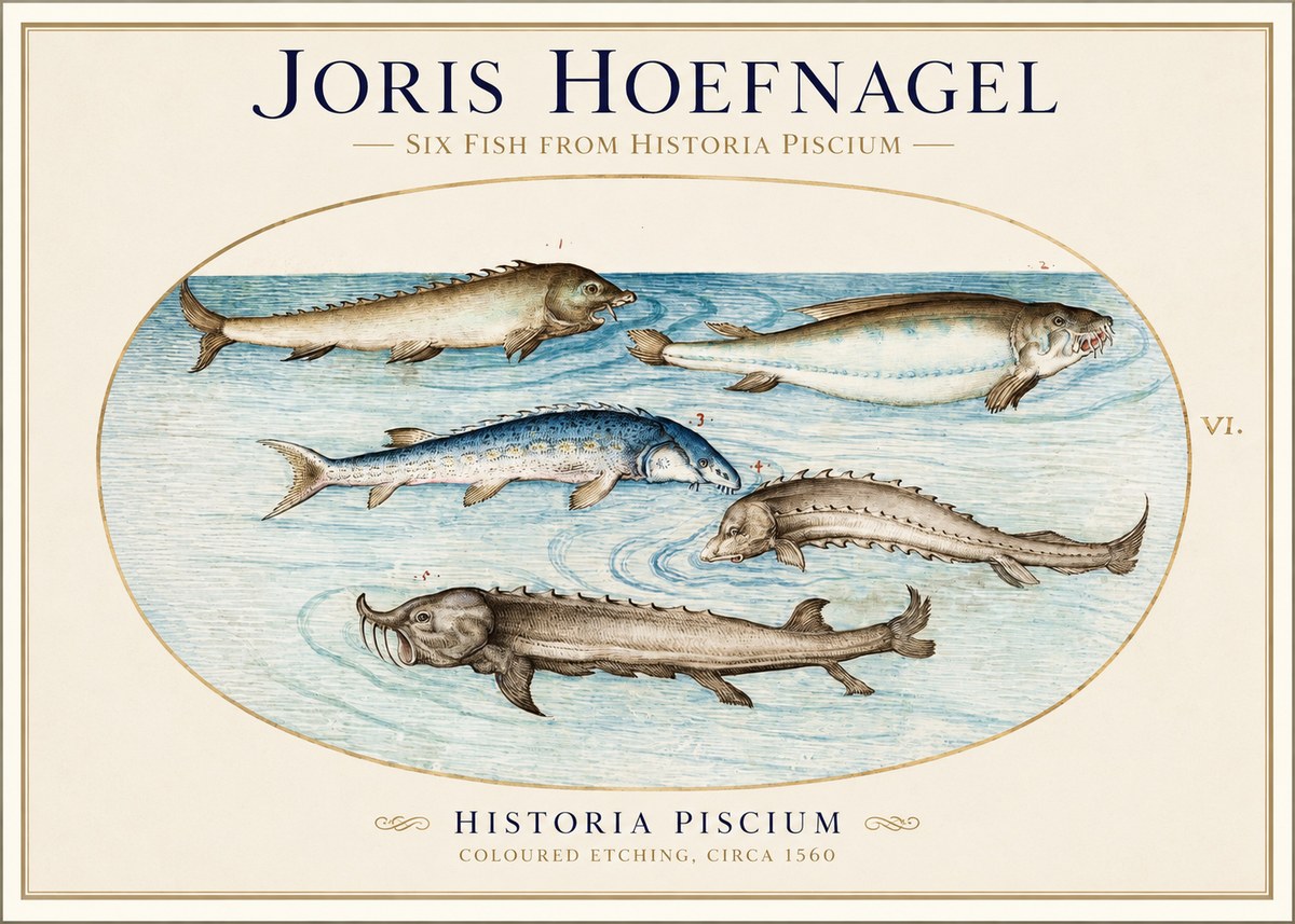 Joris Hoefnagel Fishes of Northern Waters No2 - Póster