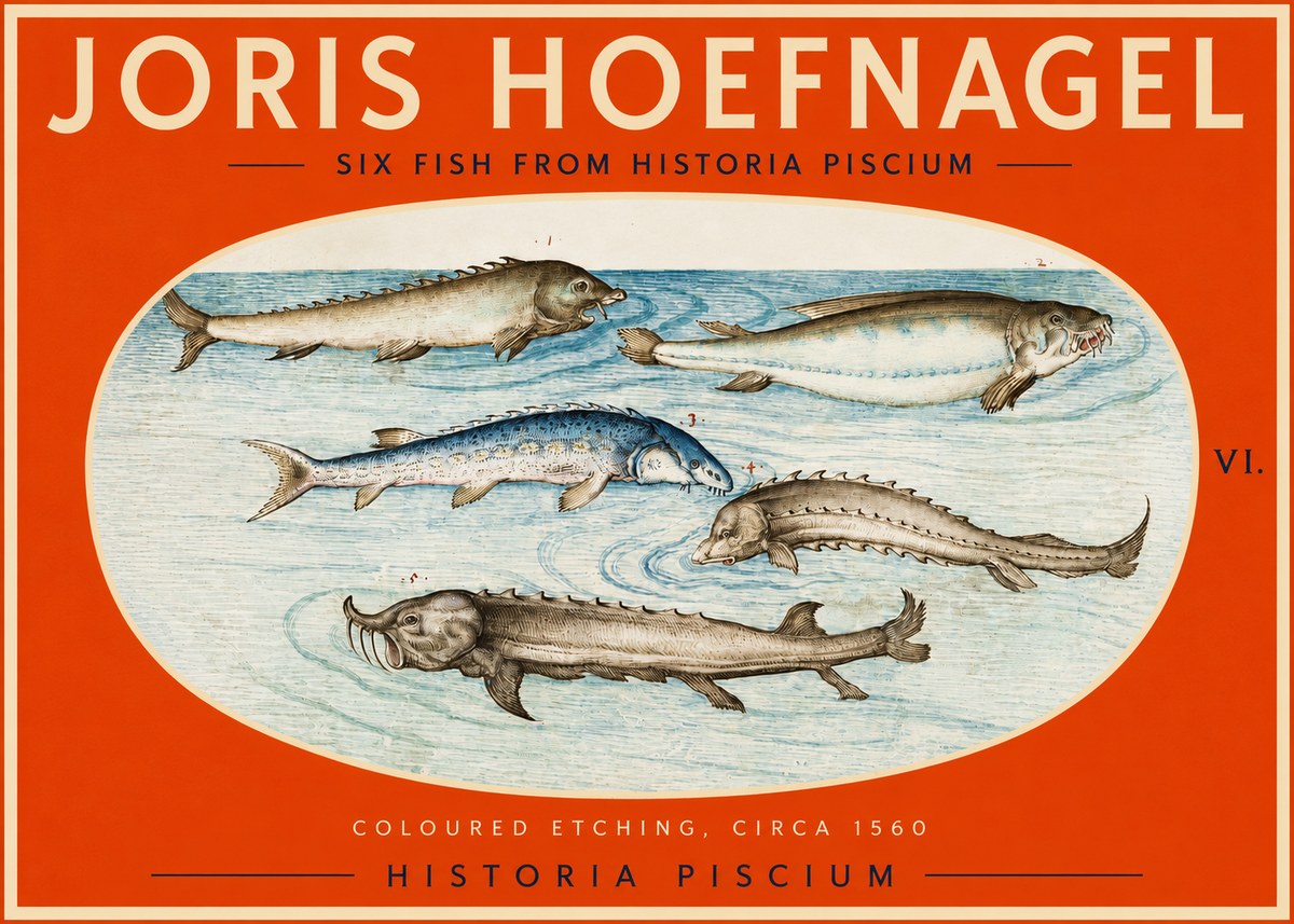 Joris Hoefnagel Fishes of Northern Waters No3 - Póster
