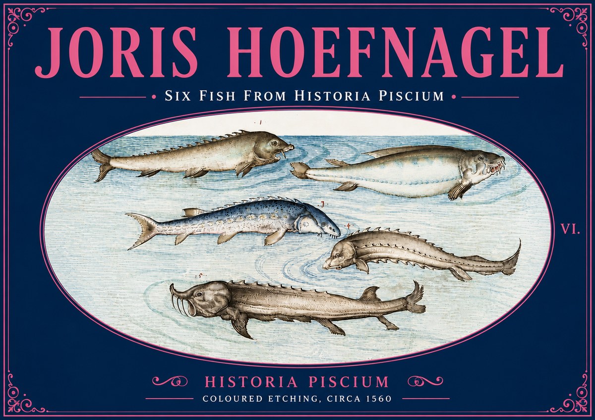 Joris Hoefnagel Fishes of Northern Waters No6 - Póster