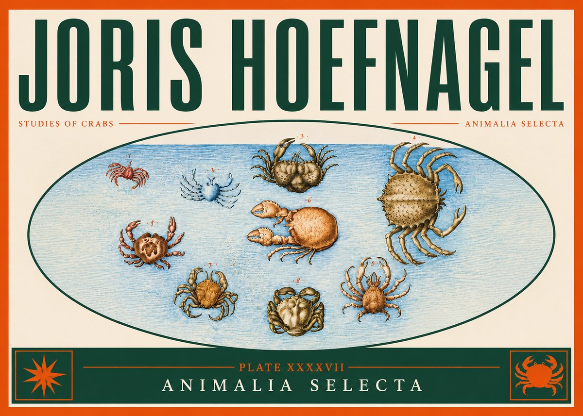 Joris Hoefnagel Studies of Crabs No4 - Póster