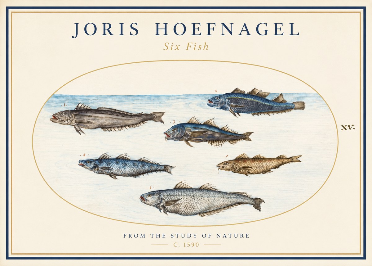 Joris Hoefnagel Six Fish No1 - Póster