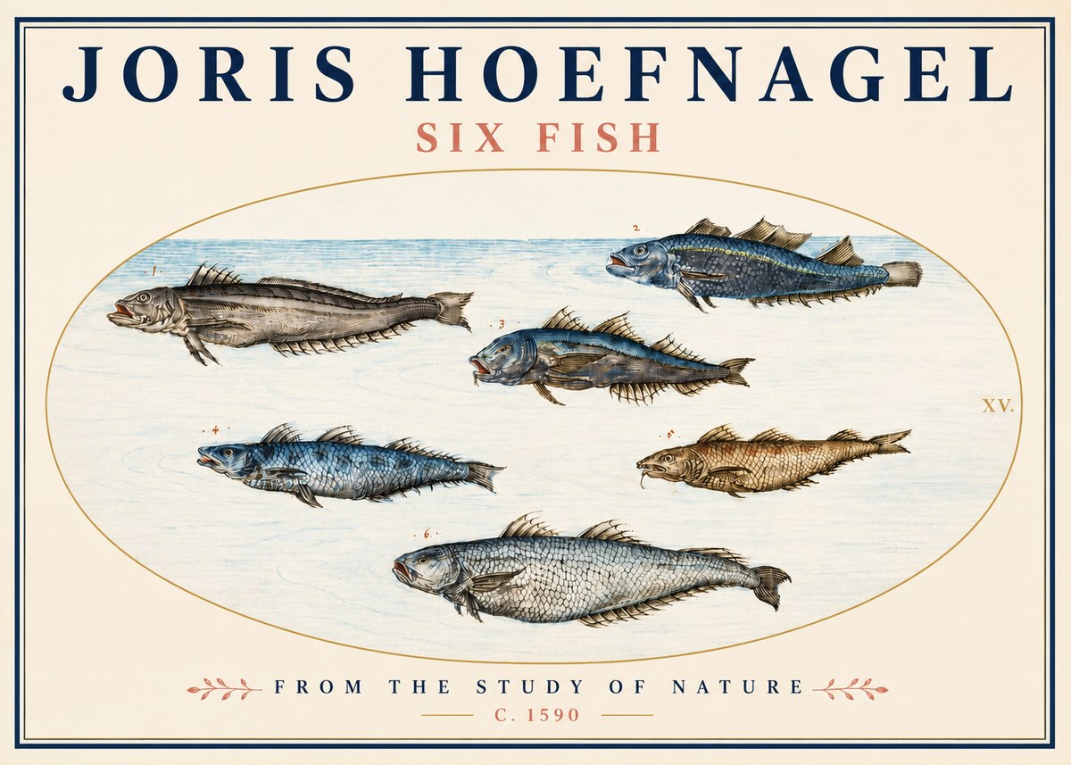 Joris Hoefnagel Six Fish No3 - Póster