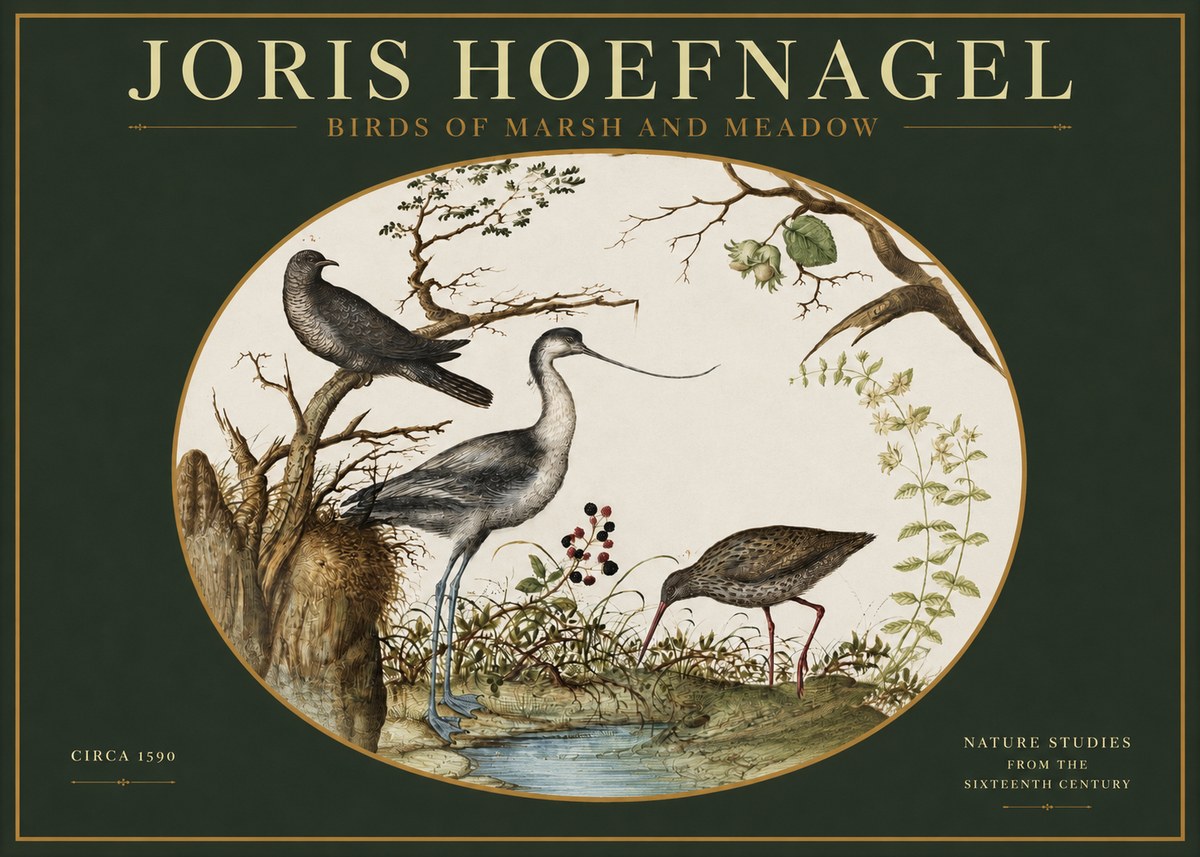 Joris Hoefnagel Birds of Marsh and Meadow No2 - Póster