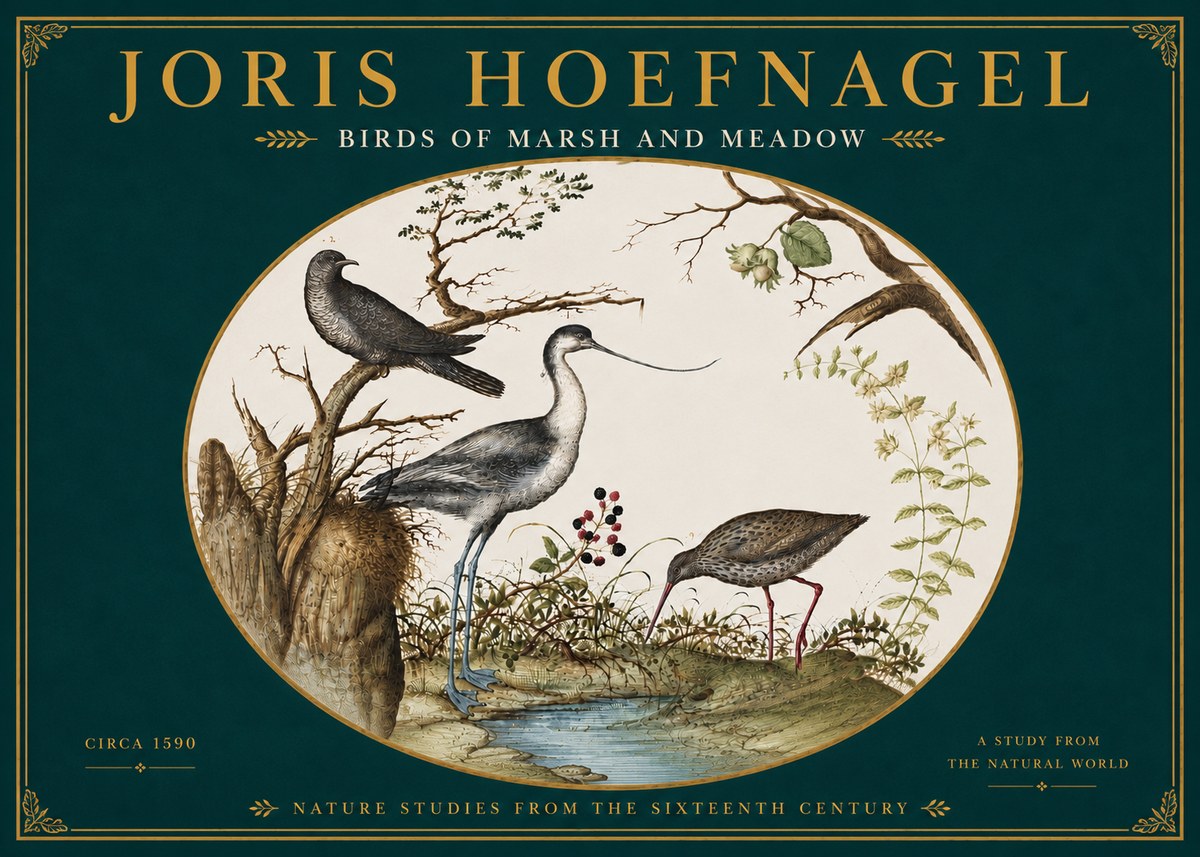 Joris Hoefnagel Birds of Marsh and Meadow No6 - Póster