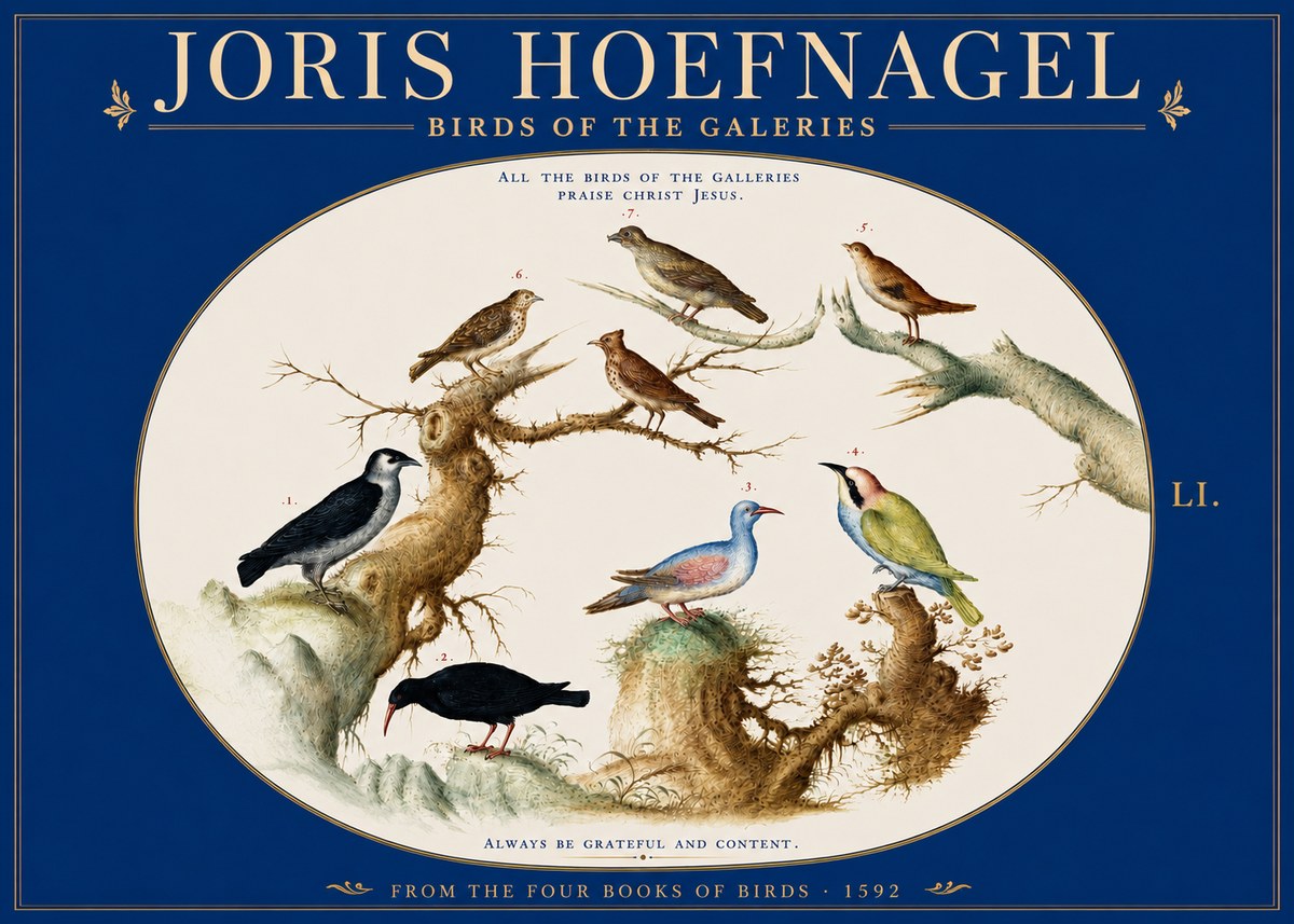 Joris Hoefnagel Birds of the Galeries No3 - Póster