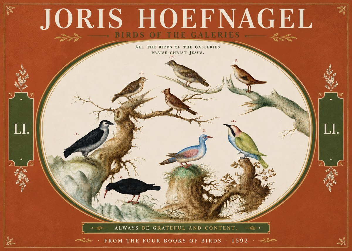 Joris Hoefnagel Birds of the Galeries No4 - Póster