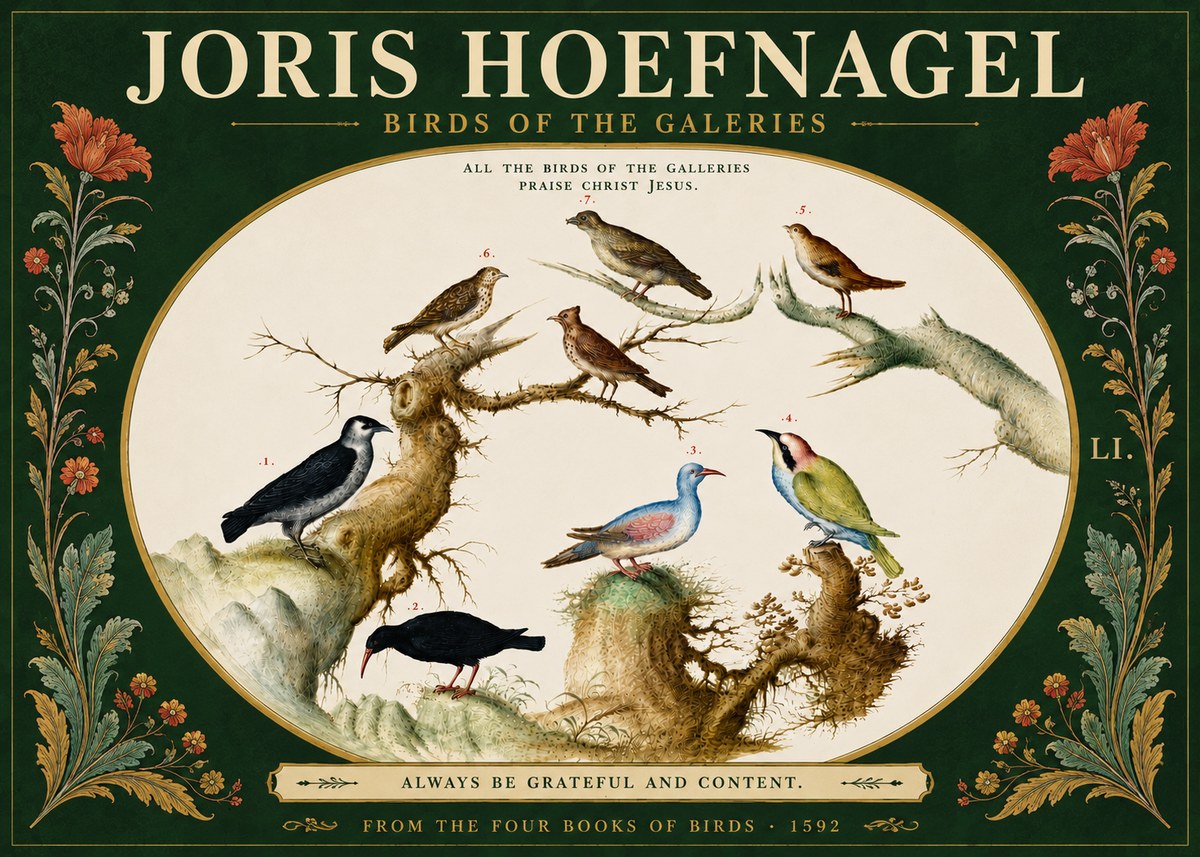 Joris Hoefnagel Birds of the Galeries No6 - Póster