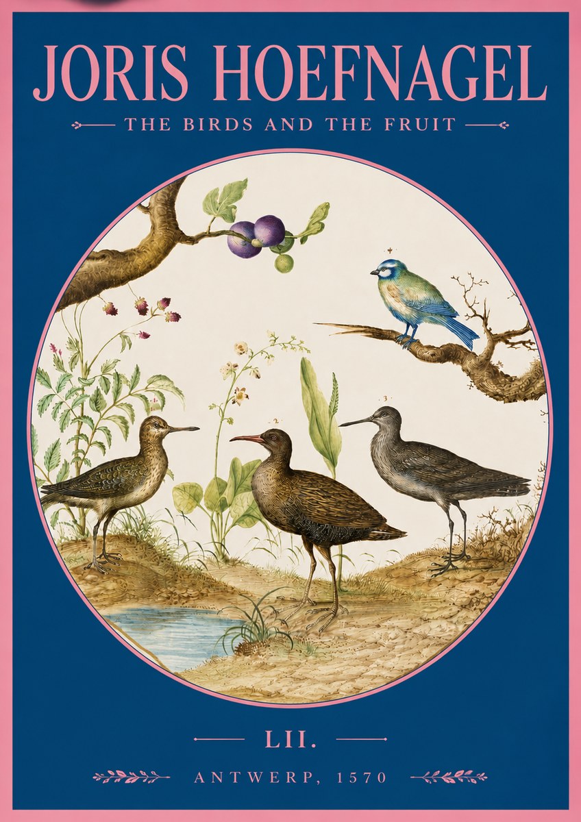 Joris Hoefnagel The Birds and the Fruit No2 - Póster