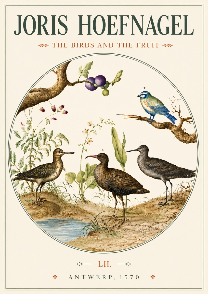 Joris Hoefnagel The Birds and the Fruit No3 - Póster