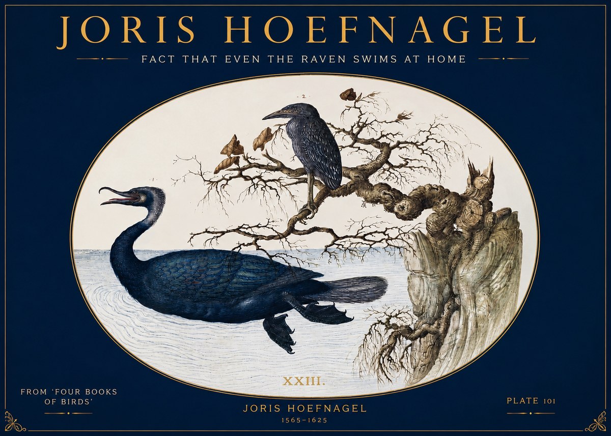 Joris Hoefnagel Fact That Even the Raven Swims at Home No2 - Póster