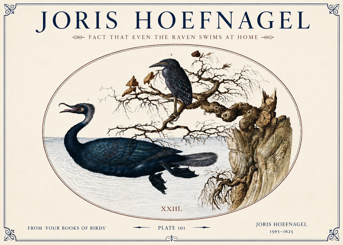Joris Hoefnagel Fact That Even the Raven Swims at Home No4 - Póster
