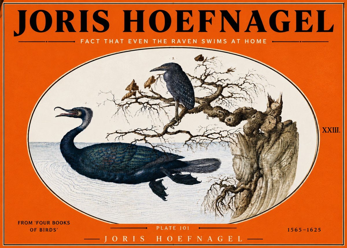 Joris Hoefnagel Fact That Even the Raven Swims at Home No6 - Póster