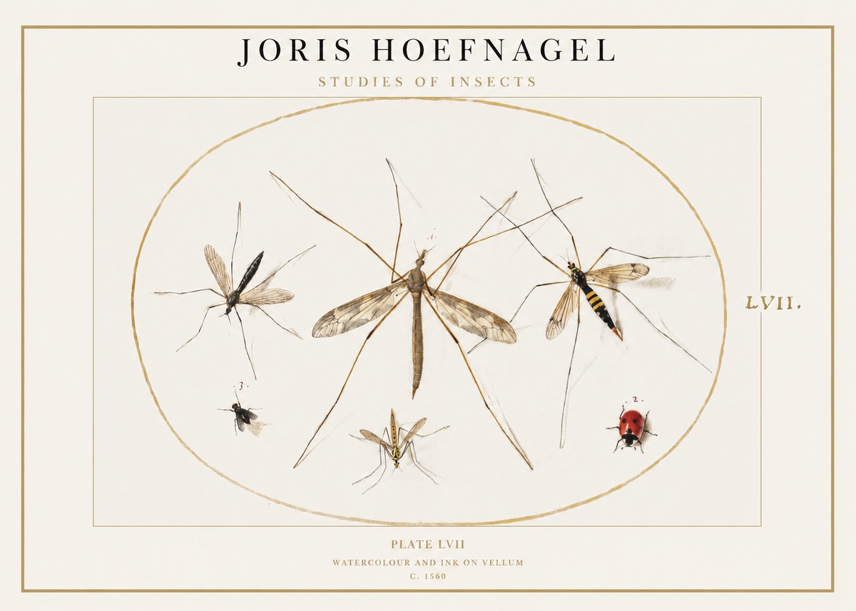 Joris Hoefnagel Studies of Insects II No1 - Póster