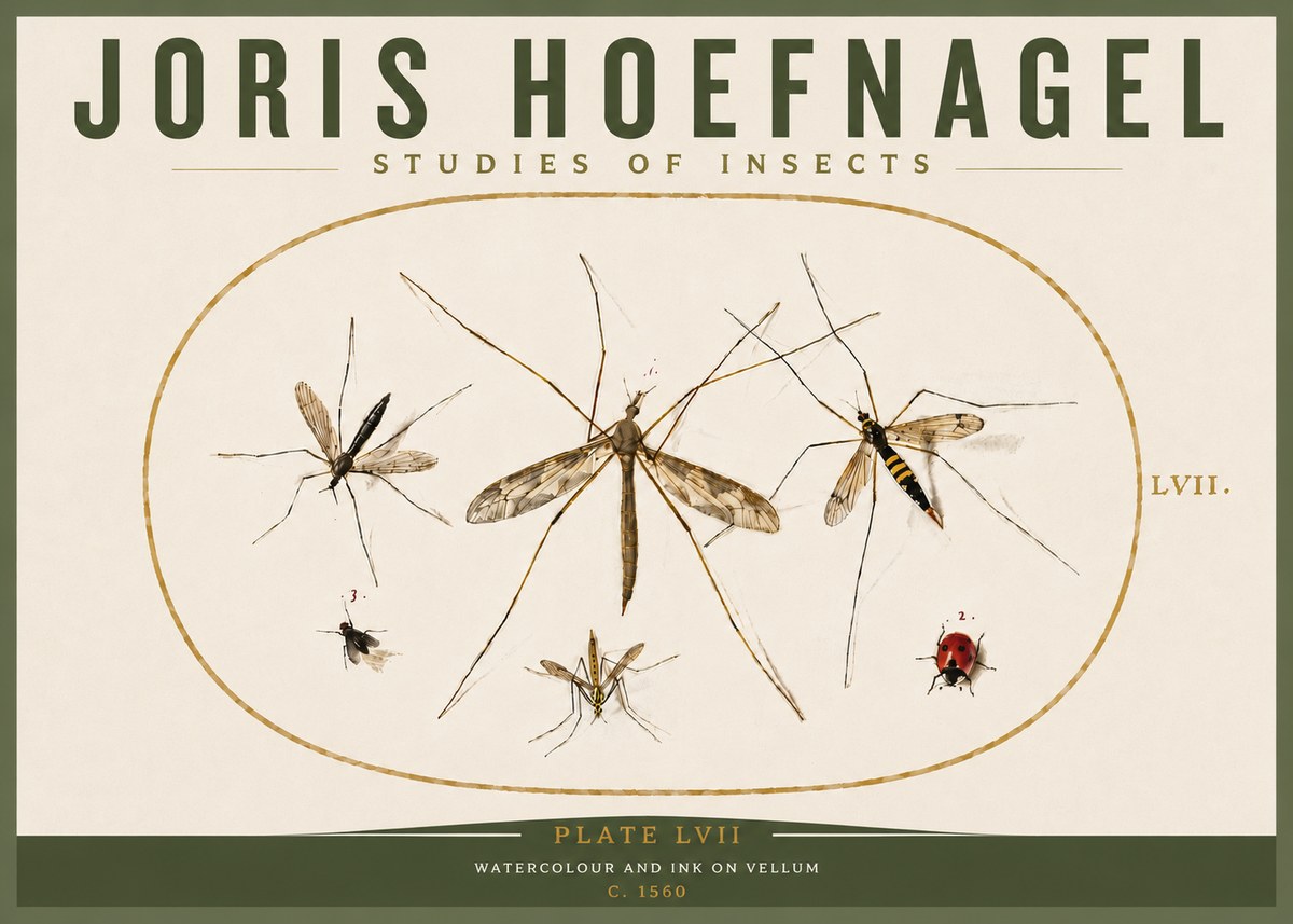 Joris Hoefnagel Studies of Insects II No5 - Póster