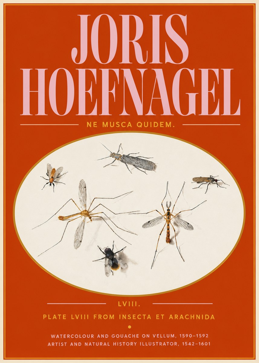 Joris Hoefnagel Plate Lviii from Insecta Et Arachnida No5 - Póster