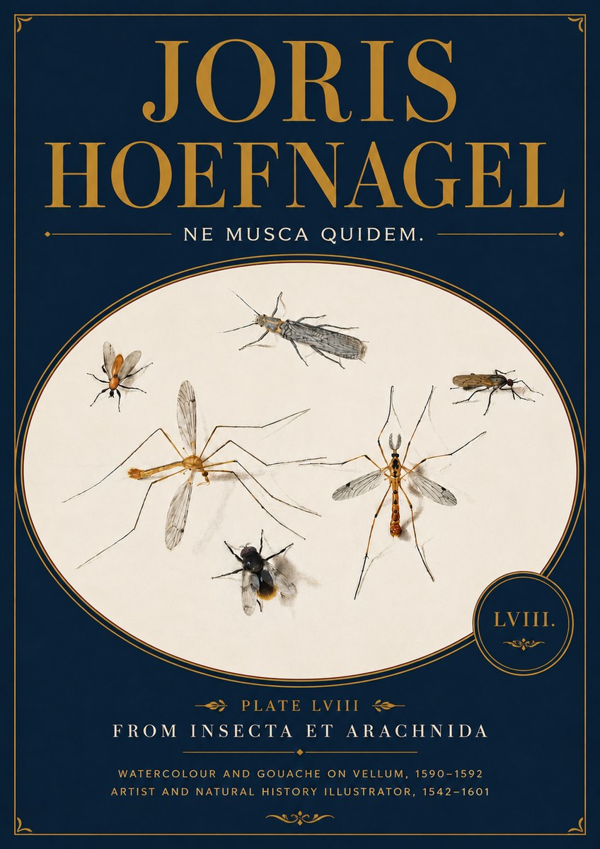 Joris Hoefnagel Plate Lviii from Insecta Et Arachnida No6 - Póster