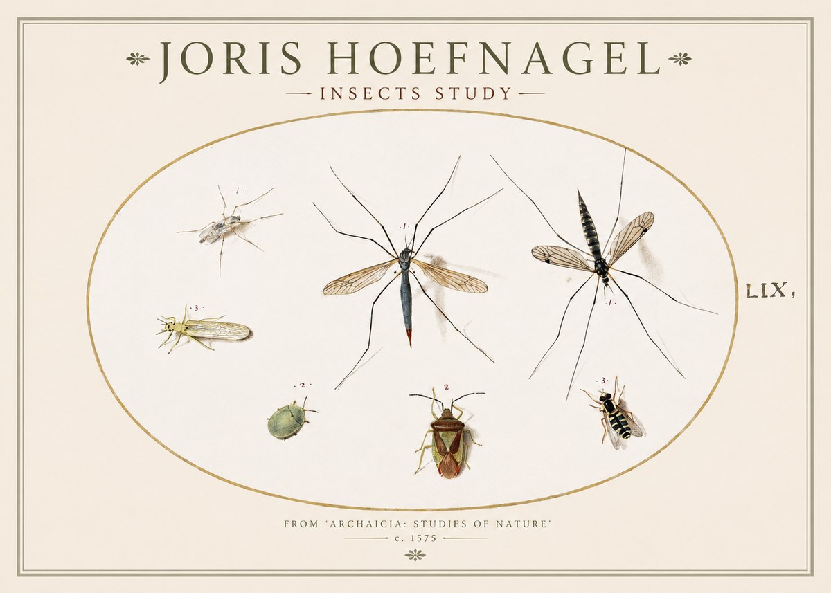Joris Hoefnagel Insects Study I No1 - Póster