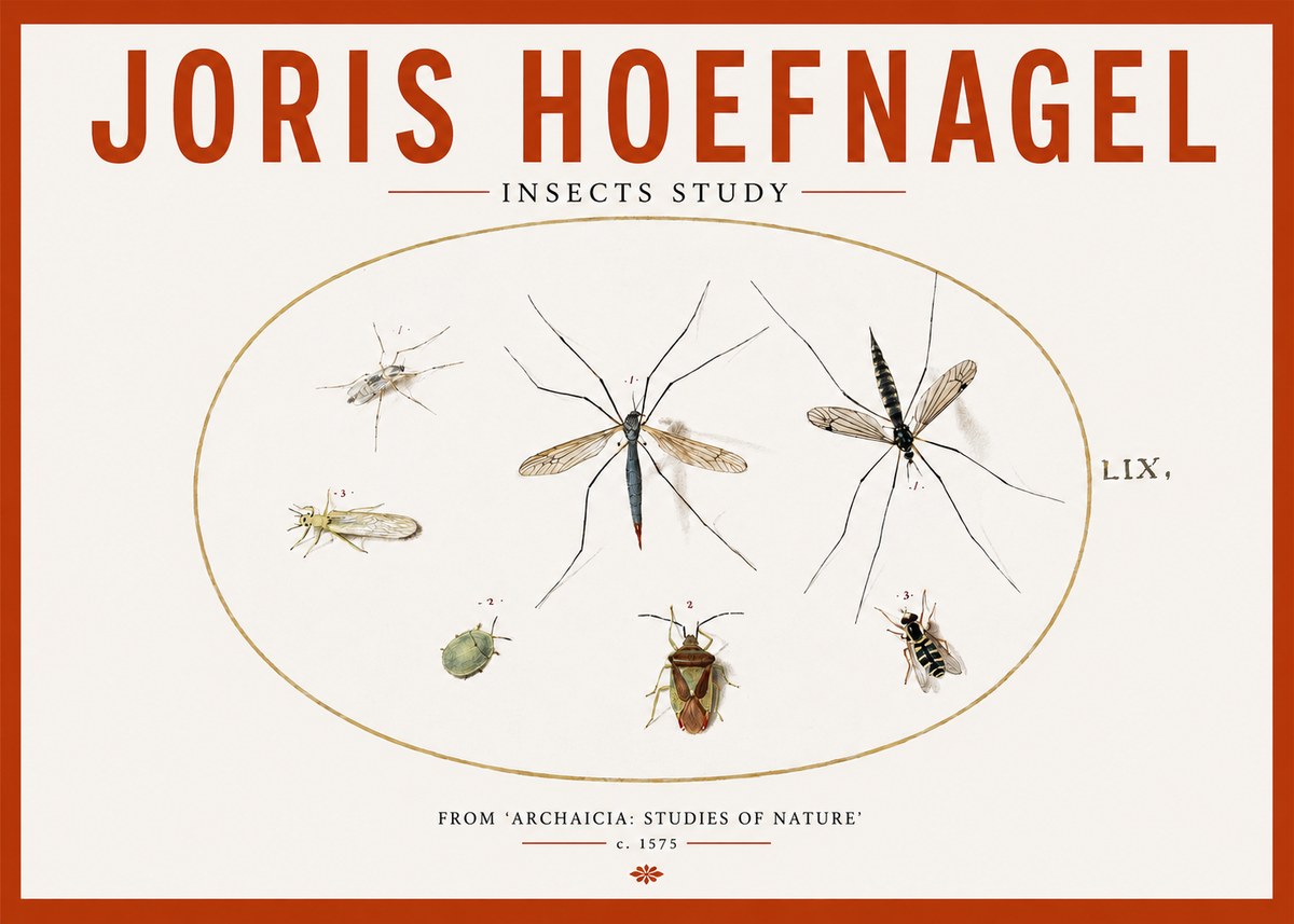 Joris Hoefnagel Insects Study I No2 - Póster