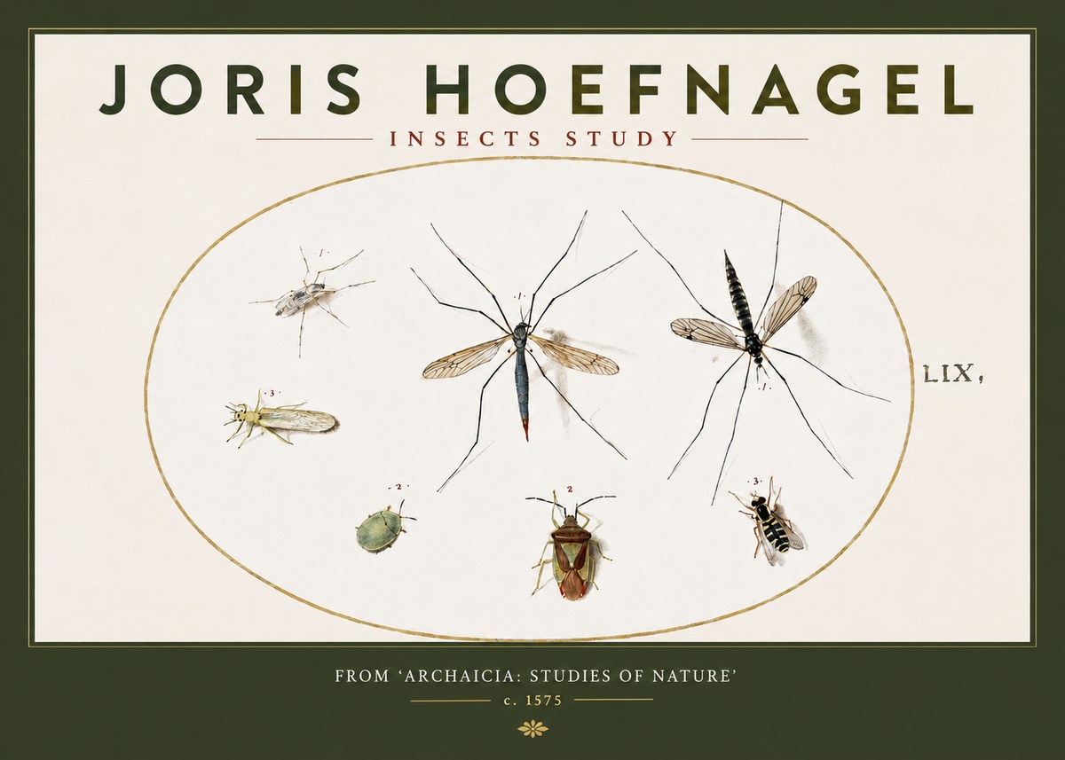 Joris Hoefnagel Insects Study I No3 - Póster