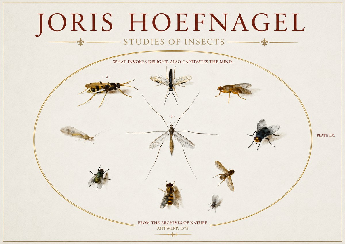 Joris Hoefnagel Studies of Insects III No3 - Póster