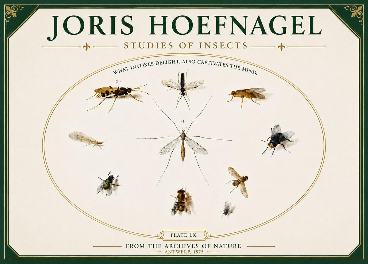 Joris Hoefnagel Studies of Insects III No5 - Póster