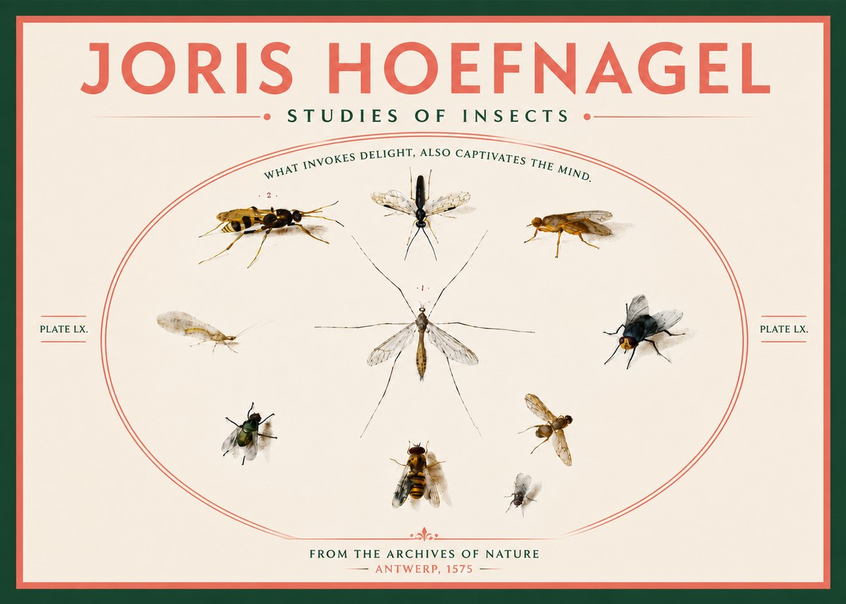 Joris Hoefnagel Studies of Insects III No6 - Póster