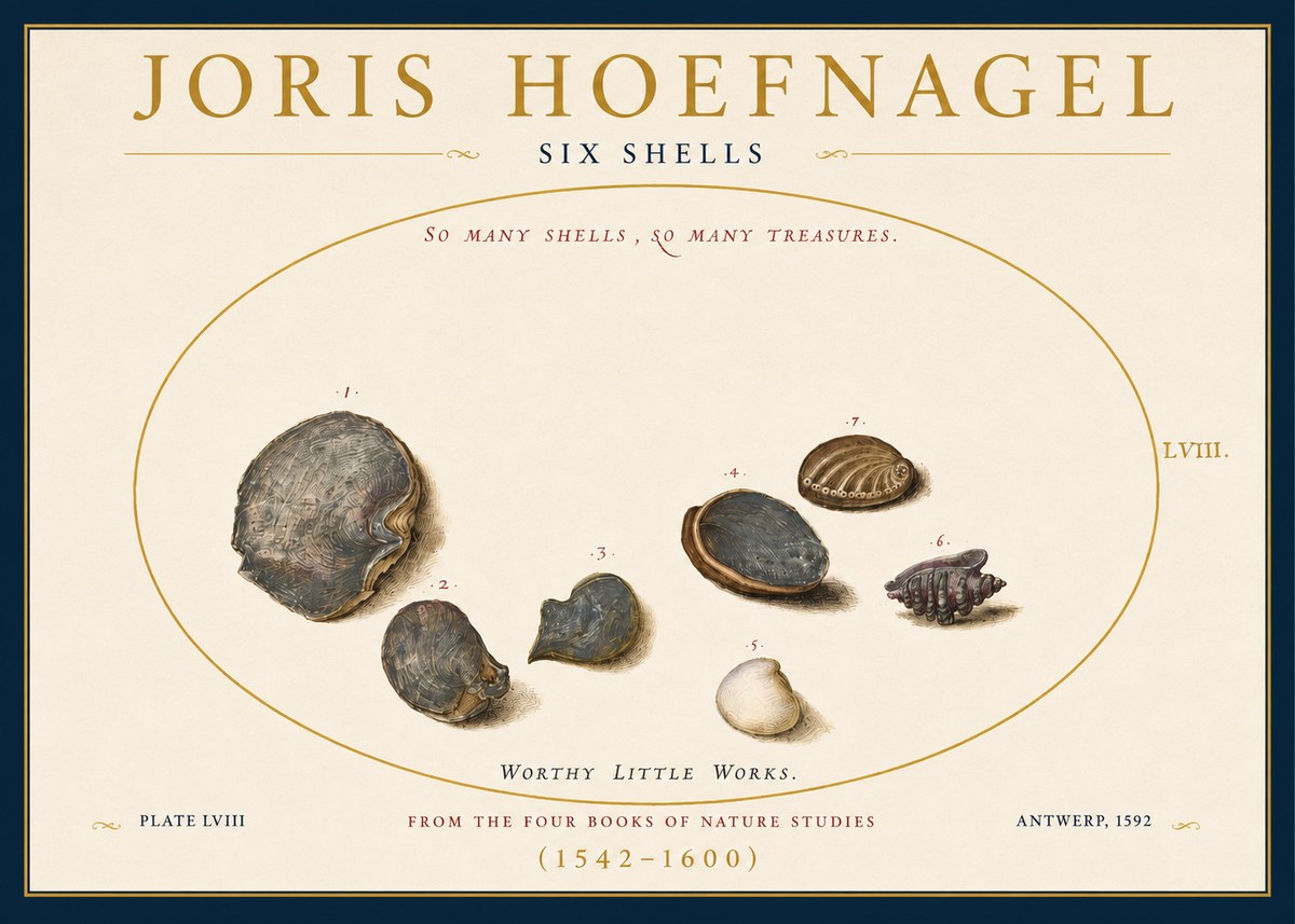 Joris Hoefnagel Six Shells No3 - Póster