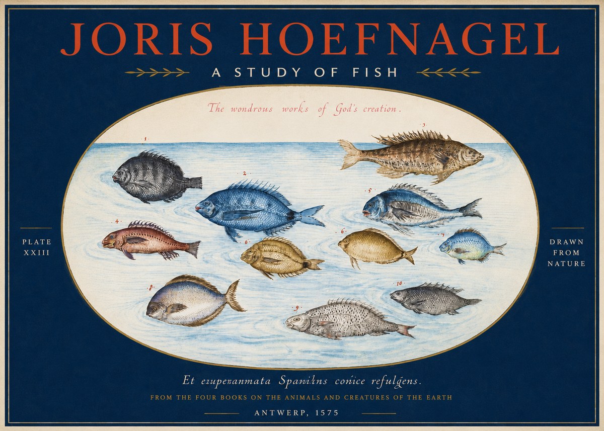 Joris Hoefnagel A Study of Fish No2 - Póster