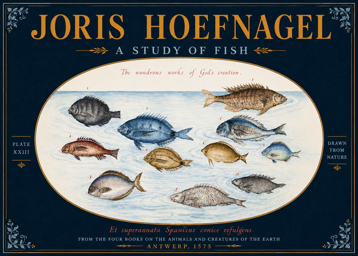 Joris Hoefnagel A Study of Fish No5 - Póster