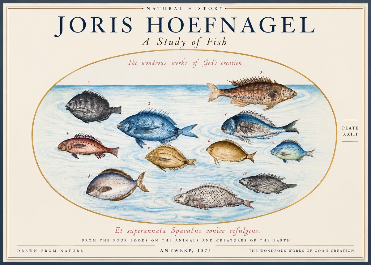 Joris Hoefnagel A Study of Fish No6 - Póster