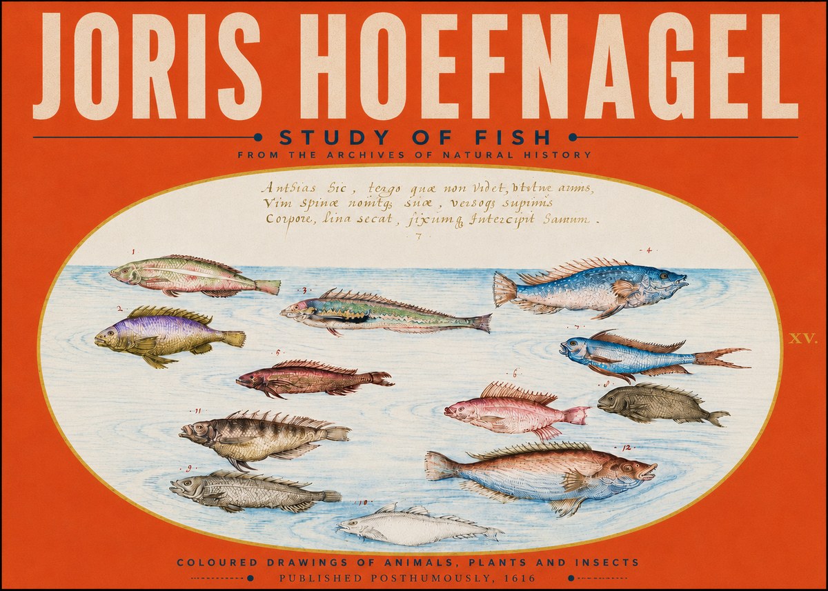 Joris Hoefnagel Study of Fish No5 - Póster