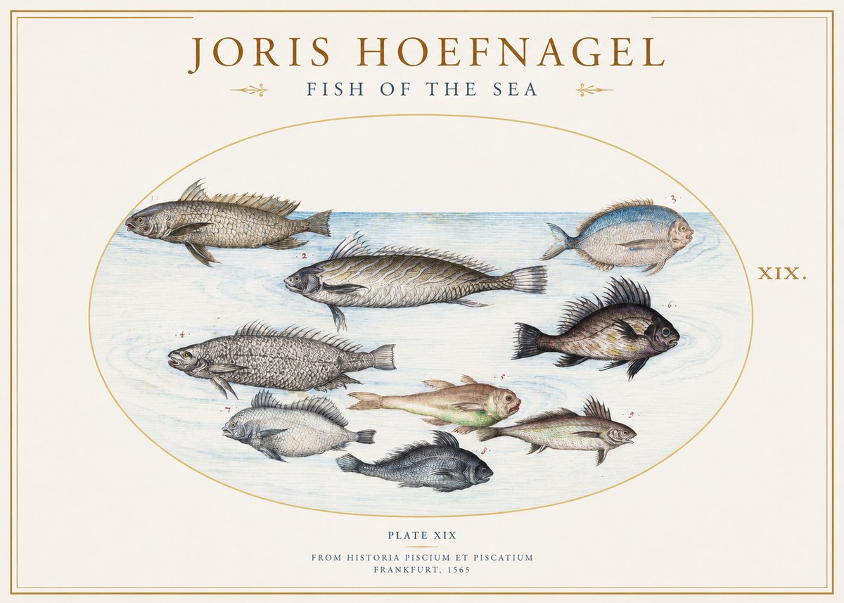 Joris Hoefnagel Fish of the Sea No1 - Póster
