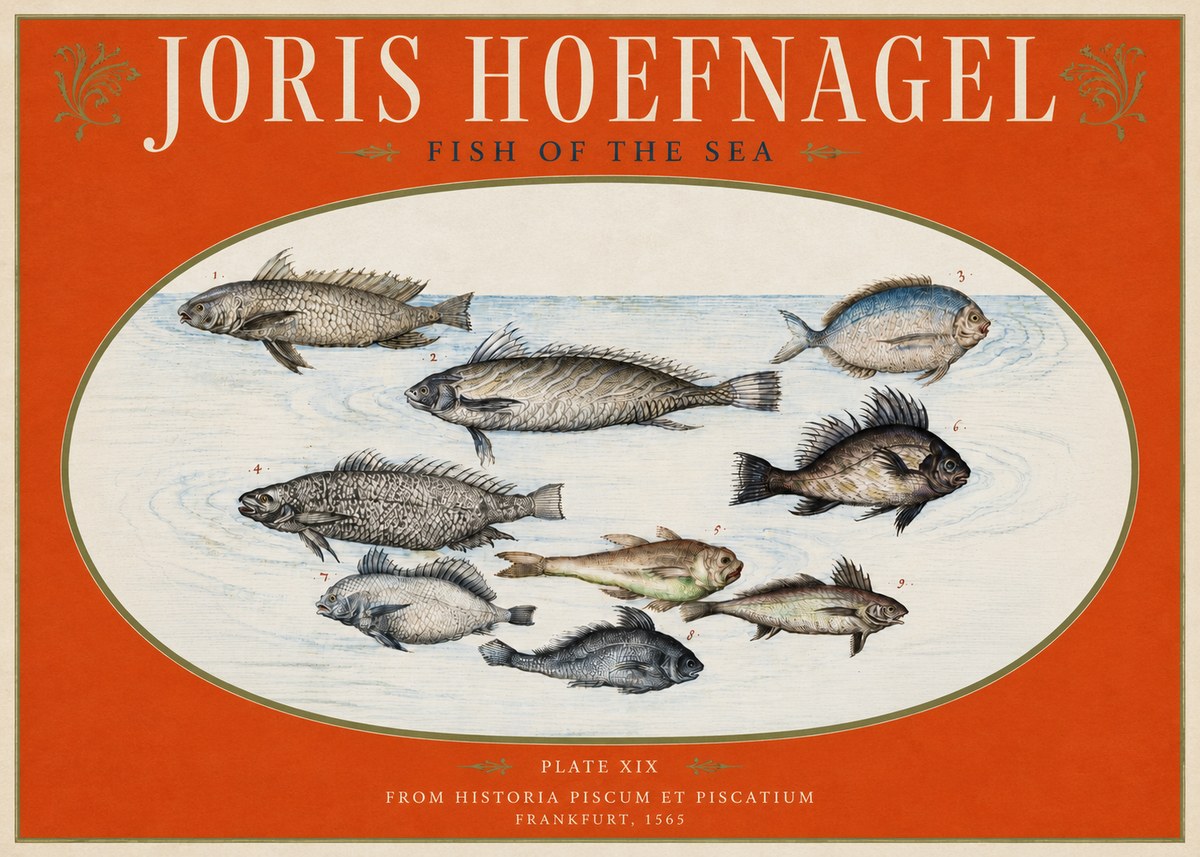 Joris Hoefnagel Fish of the Sea No3 - Póster