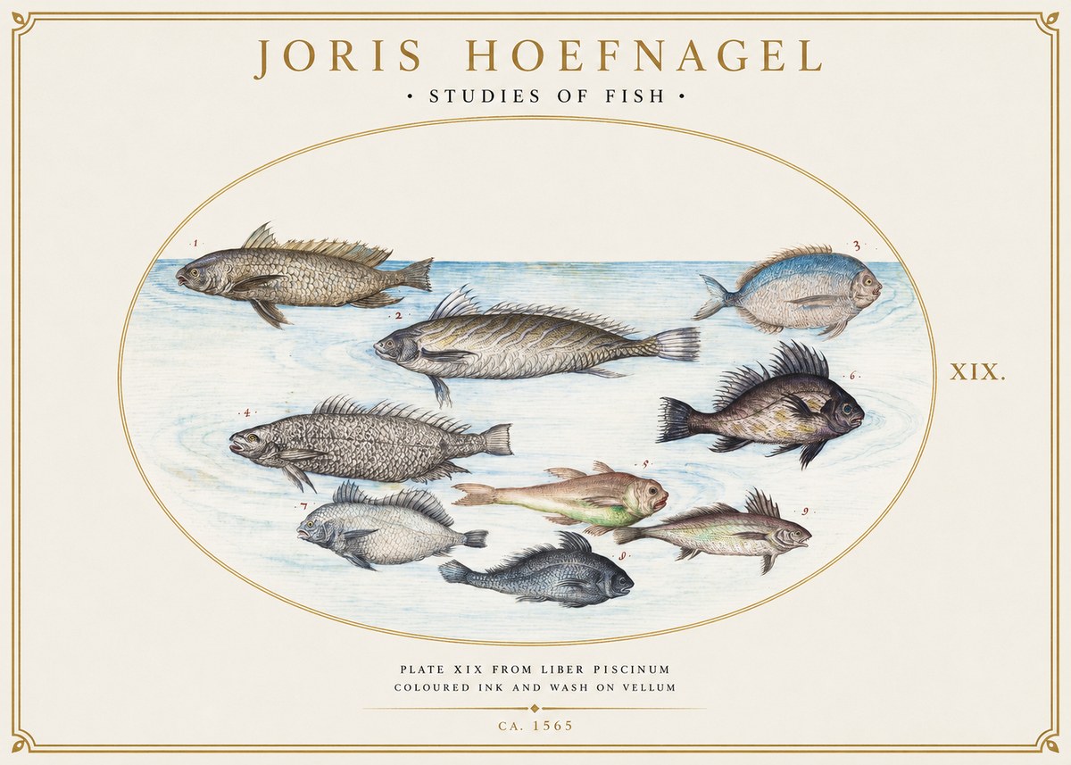 Joris Hoefnagel Fish of the Sea No6 - Póster