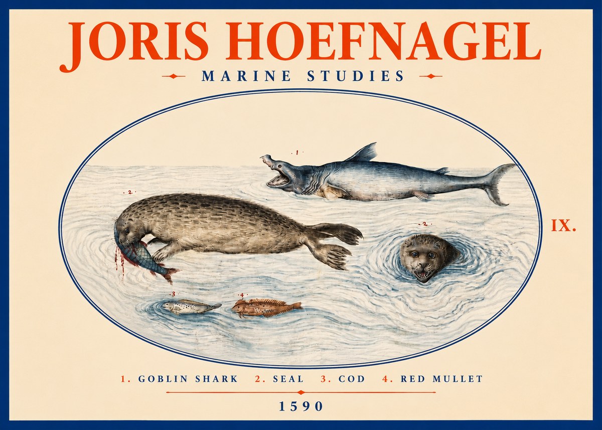 Joris Hoefnagel Marine Studies No2 - Póster
