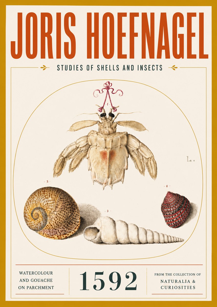 Joris Hoefnagel Studies of Shells and Insects No5 - Póster