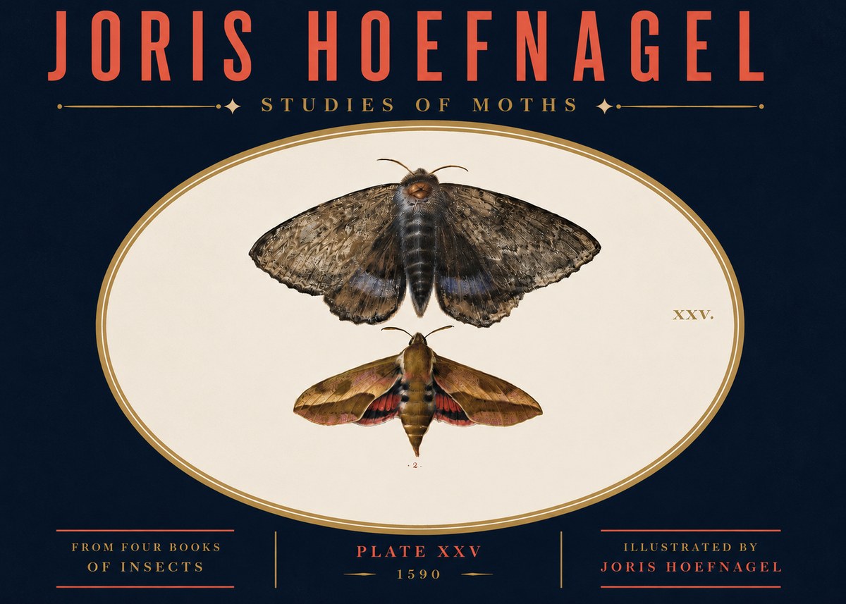 Joris Hoefnagel Studies of Moths I No4 - Póster