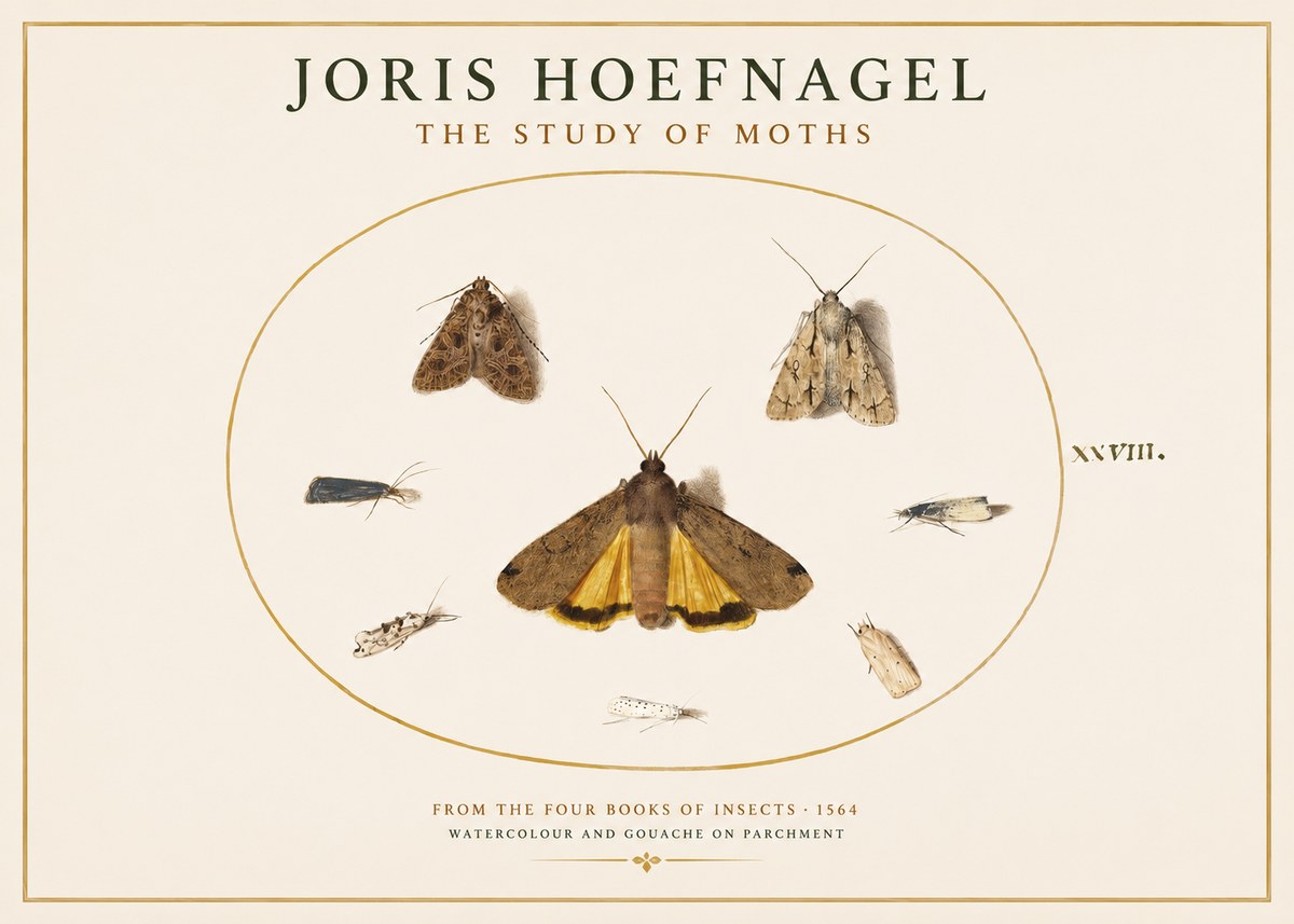 Joris Hoefnagel Study of Moths and Insects No4 - Póster