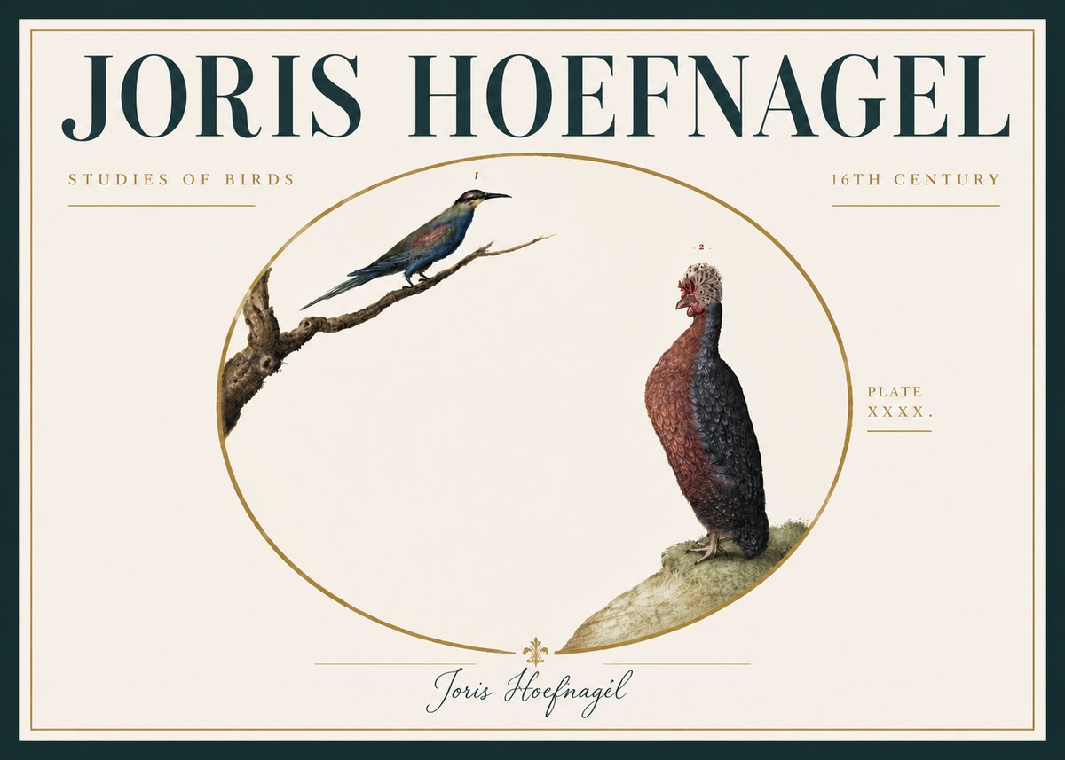 Joris Hoefnagel Studies of Birds I No6 - Póster