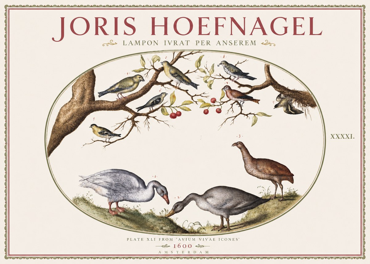 Joris Hoefnagel Lampon Ivrat per Anserem No3 - Póster
