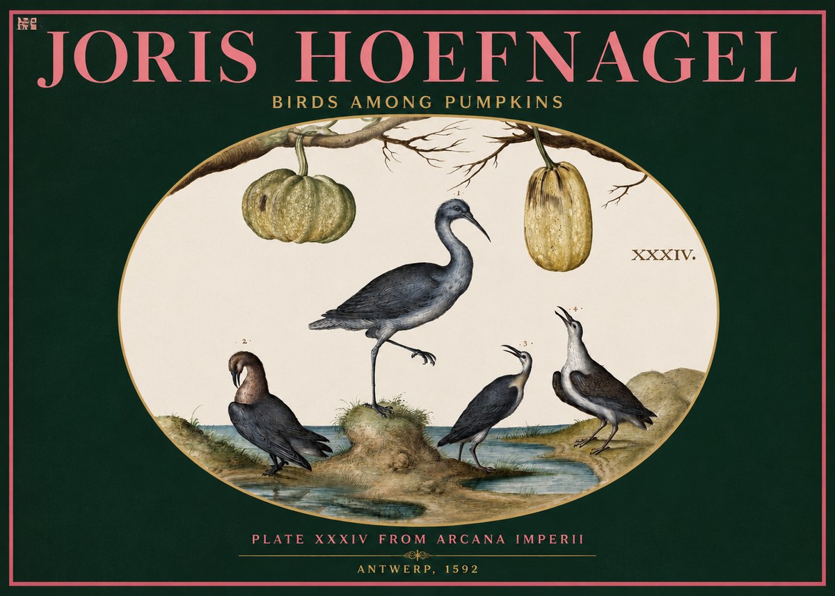 Joris Hoefnagel Birds and Fruits No3 - Póster