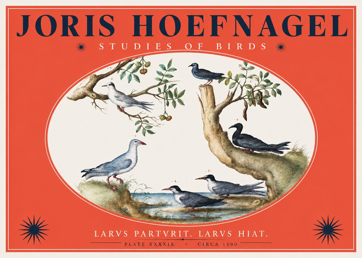 Joris Hoefnagel Studies of Birds II No2 - Póster