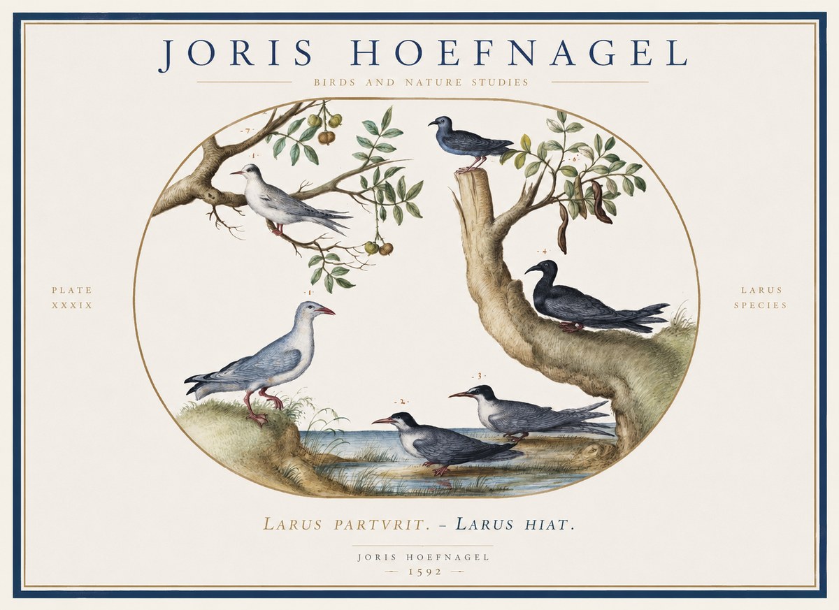 Joris Hoefnagel Studies of Birds II No6 - Póster
