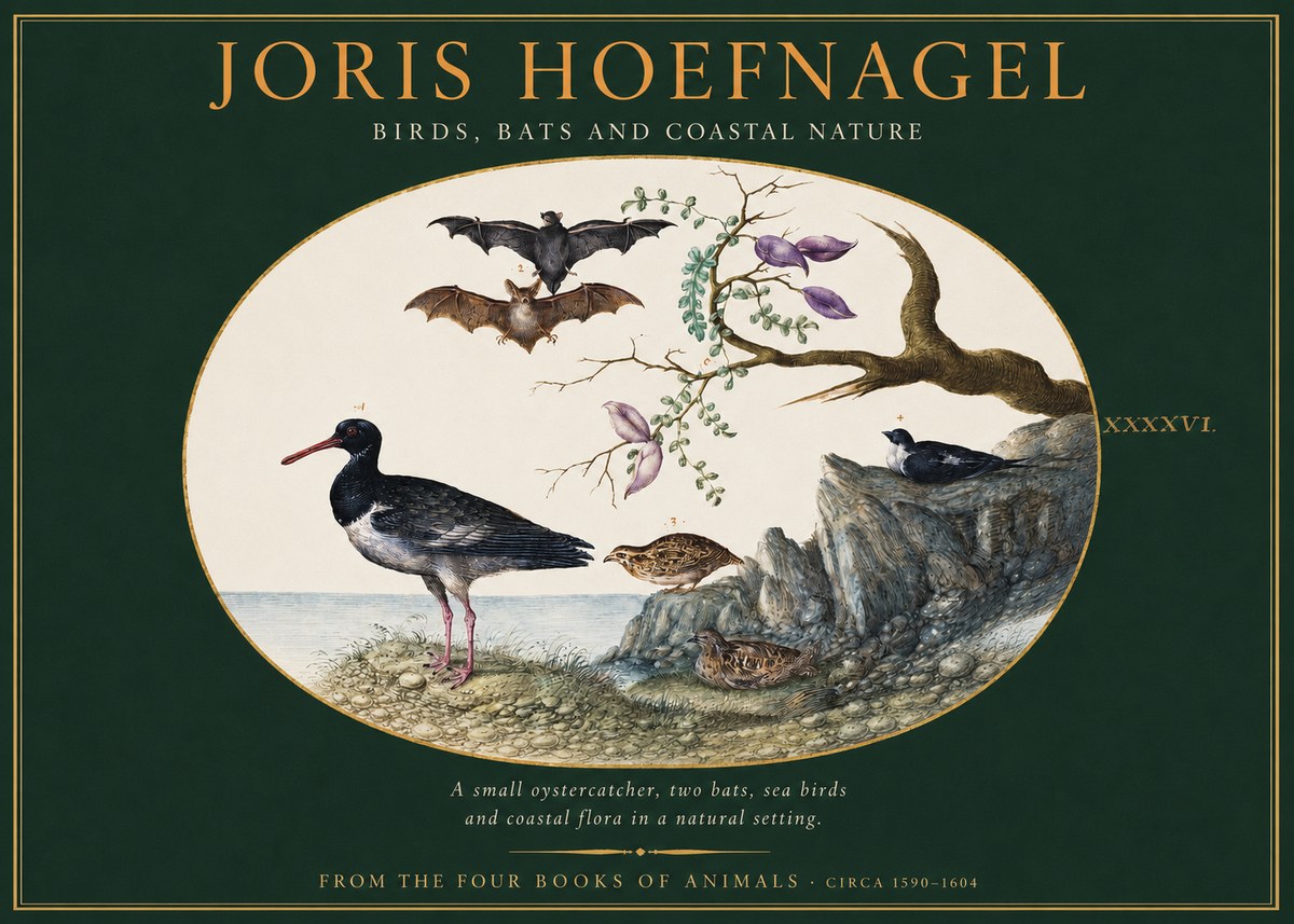 Joris Hoefnagel Birds, Bats and Coastal Nature No2 - Póster