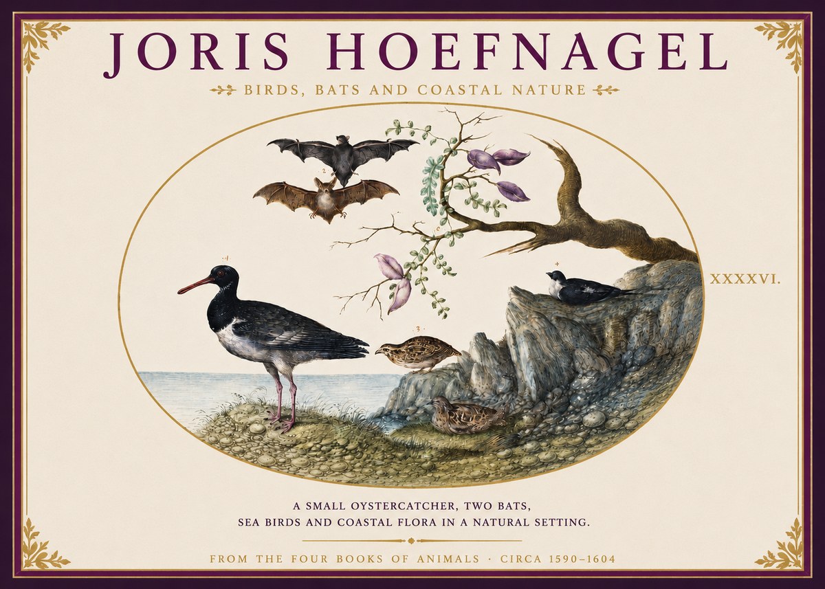 Joris Hoefnagel Birds, Bats and Coastal Nature No3 - Póster