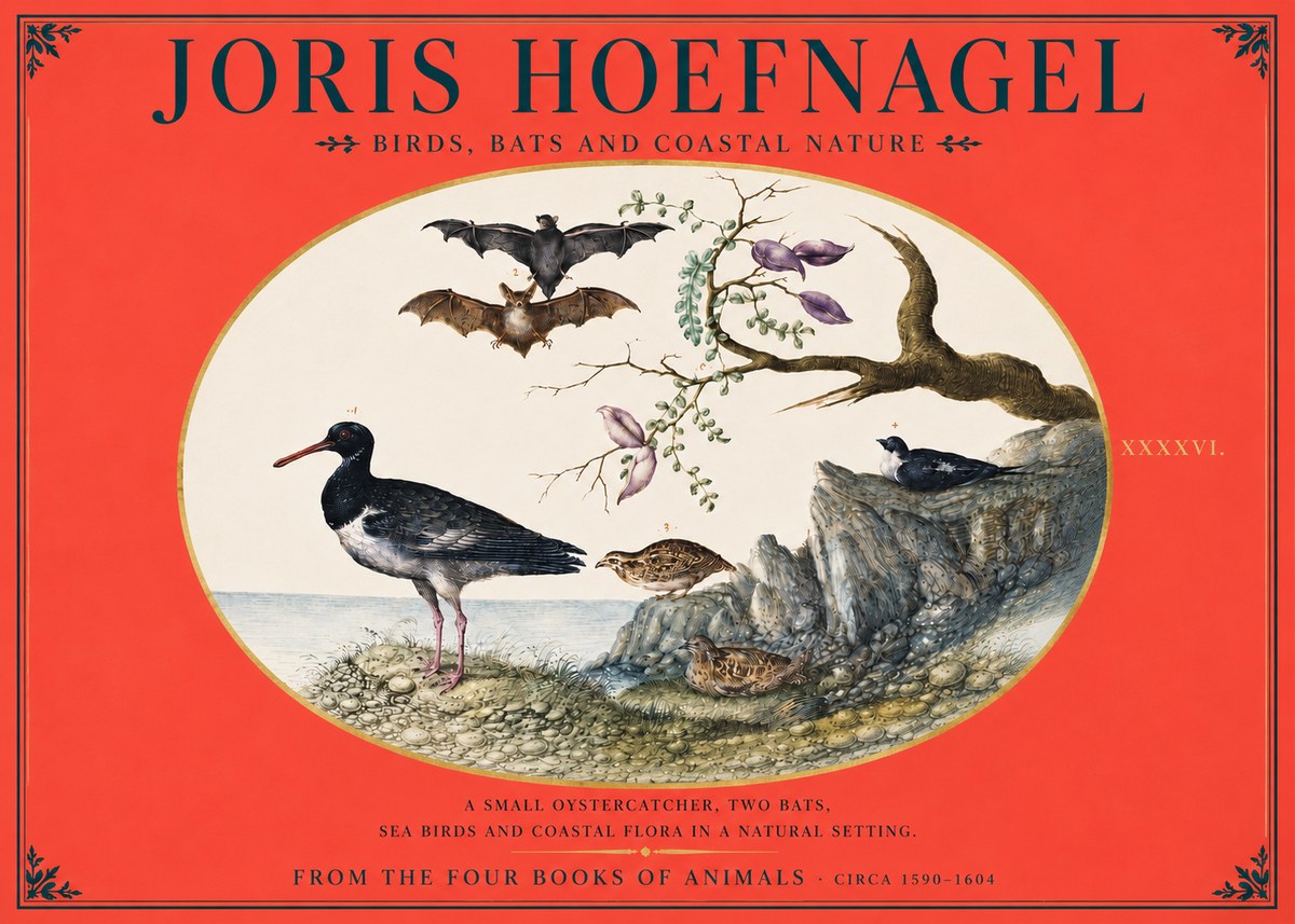 Joris Hoefnagel Birds, Bats and Coastal Nature No4 - Póster
