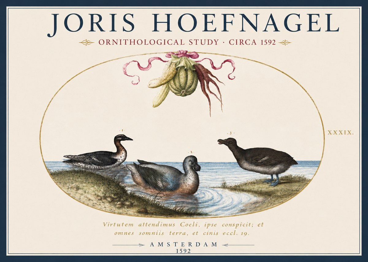 Joris Hoefnagel Ornithological Study No2 - Póster