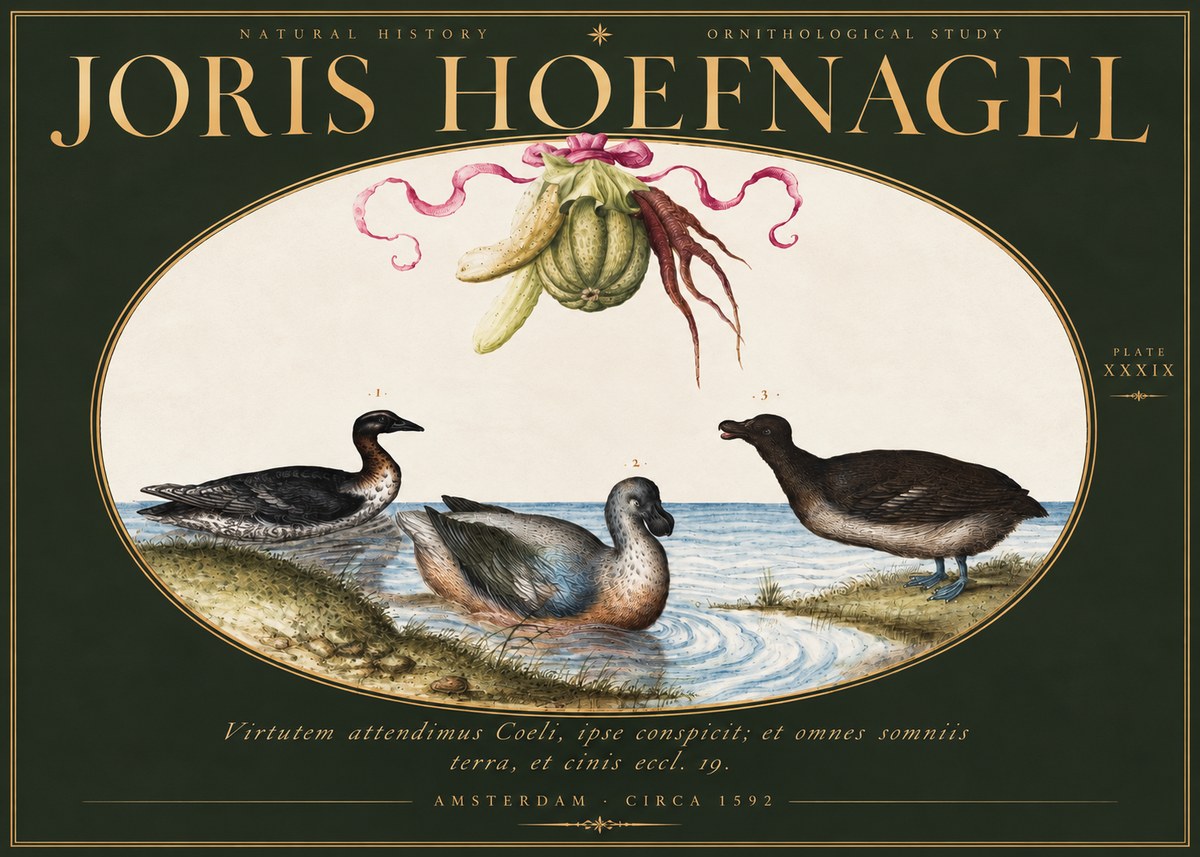 Joris Hoefnagel Ornithological Study No3 - Póster
