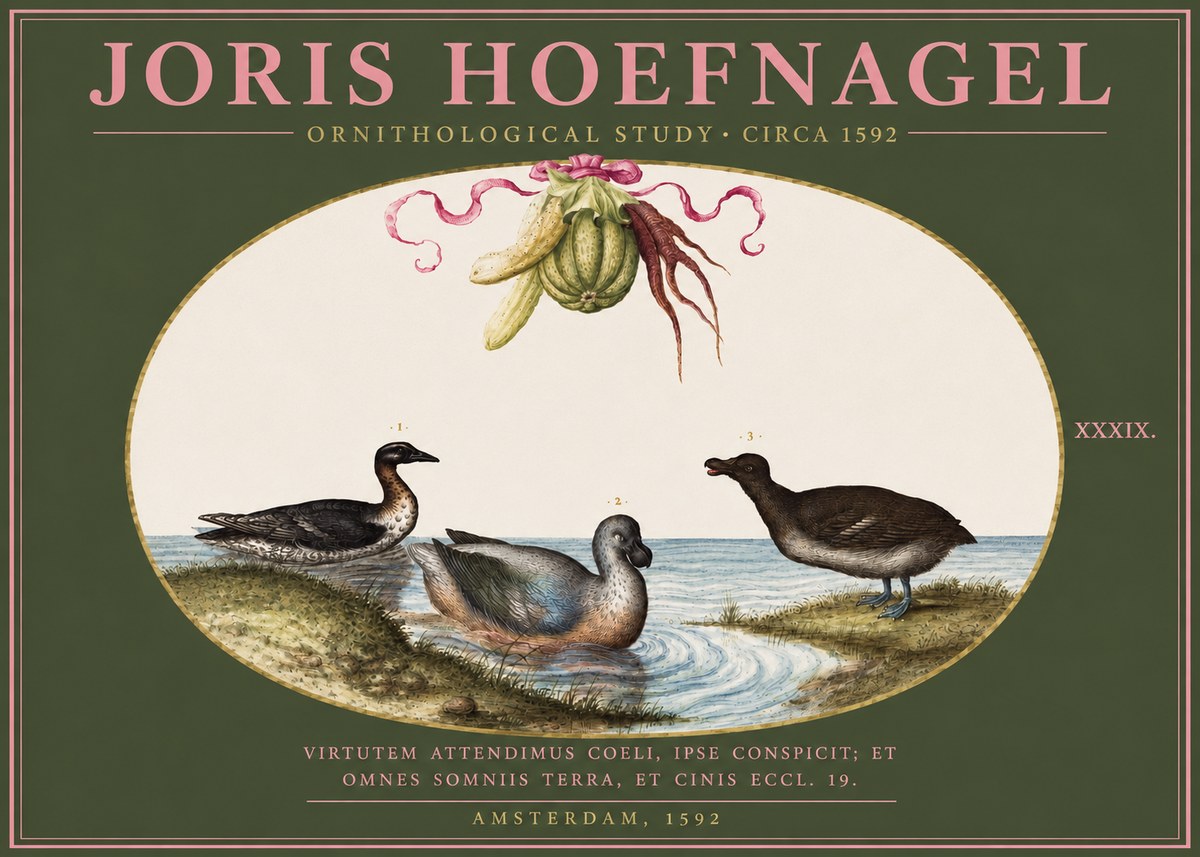 Joris Hoefnagel Ornithological Study No4 - Póster